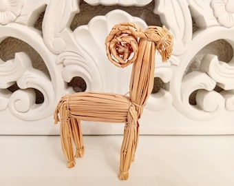 わらヤギアンティーク、大きなオリジナルスウェーデン製手作り