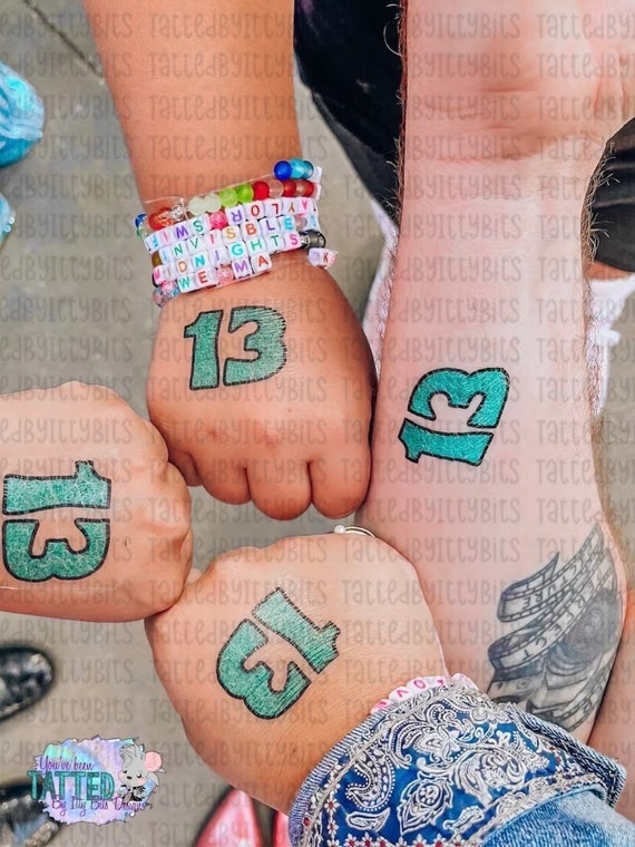 Taylor Swift Eras Tour 13 Temporary Tattoo, Swifties, 13 Tattoo