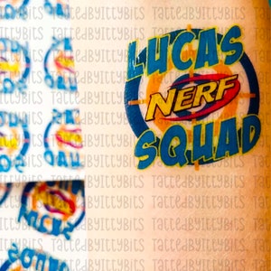 Nerf Temporary Tattoos, Custom Nerf Tattoos, Custom Temporary Tattoos, Birthday Tattoos, Nerf Birthday, Nerf party, Custom Party Favors