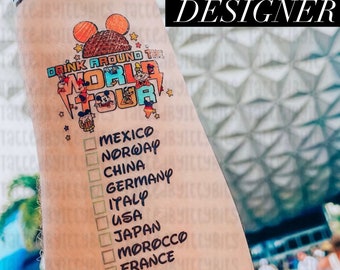 Drinking Around the world Tattoo-Food & Wine Festival 2025 -Epcot World Showcase-Drink around the world tour-Disney Temporary Tattoo