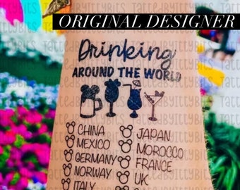 Drinking Around the world Tattoo-Food & Wine Festival 2025-Epcot World Showcase-Drink around the world passport-Disney Temporary Tattoo