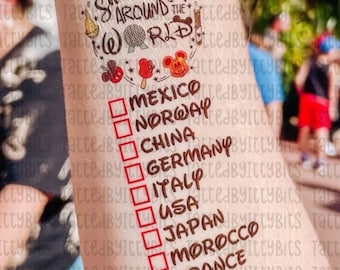 Eating Around the world Tattoo-Food & Wine Festival 2025-Epcot World Showcase-Snack around the world passport-Disney Temporary Tattoo