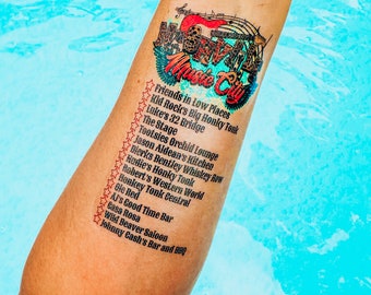 Nashville Bar Crawl Tattoo- Nashville Bachelorette - Bar crawl temporary tattoo- Adult scavenger hunt-Bar hopping game -Nashville girls trip