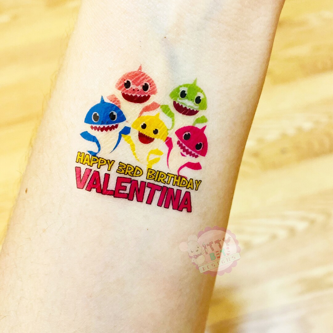 Baby Shark Temporary Tattoos Custom Baby Shark Tattoos - Etsy