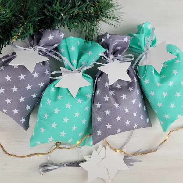 Advent calendar bag mint - gray