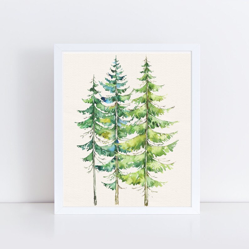 Watercolor Evergreen Trees Printable Art Print Watercolor Etsy Watercolor Evergreen Trees Printable Art Print Watercolor Etsy