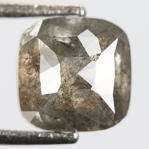 0.87 Ct, 5.3 X 5.2 X 3.2 MM, Natural Loose Diamond Black Color Cushion Shape Diamond, Fancy Color Diamond, Rose Cut Diamond, Rings, DG4758