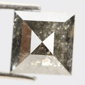 1.57 Ct, 6.4 X 6.3 X 3.9 MM, Natural Loose Diamond Fancy Black Color Square Shape Faceted Diamond, Real Conflict Free Diamond, Rings, DG5515