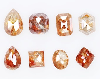 3.76 Ct, 4.9 X 4.8 X 3.4 MM, Natural Loose Diamond Peach Color Mix Shape Faceted Diamond For Wedding Jewelry Polished Peach Diamond, DG7588