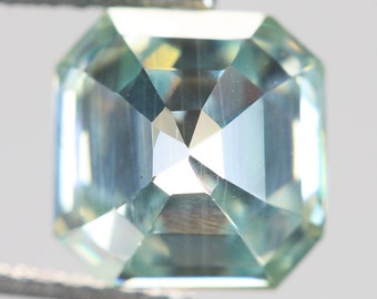2.14 Ct, 7.7 X 7.5 X 4.5 MM, Loose Moissanite, Emerald Shape Light Green Color Loose Moissanite, Fancy Moissanite Jewelry, Rings, DG7870
