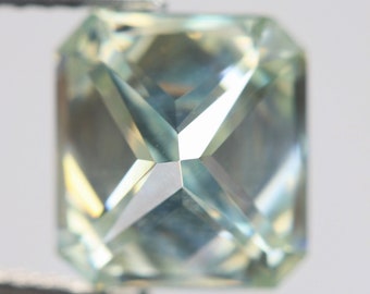 2.43 Ct, 8.2 X 7.5 X 5.2 MM, Loose Moissanite, Emerald Shape Light Green Color Loose Moissanite, Fancy Moissanite Jewelry, Rings, DG7701