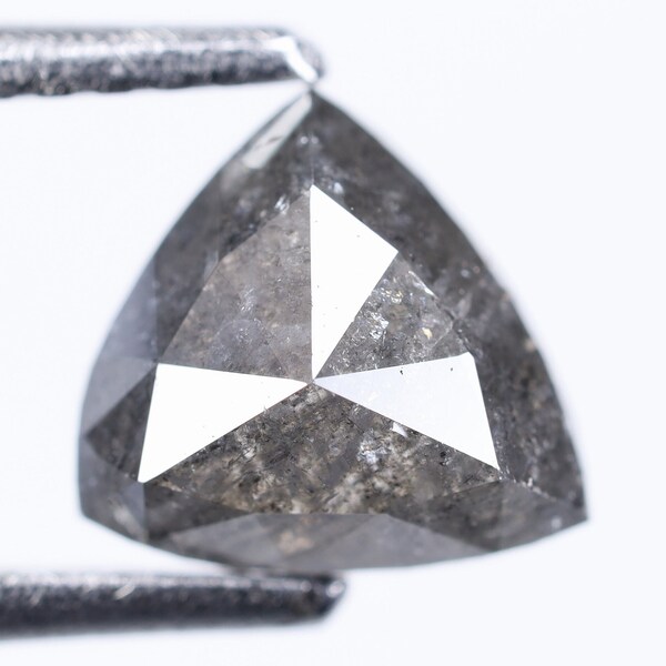 1.27 Ct,7.1 X 6.7 X 3.5 MM, Natural Loose Diamond Gray Color Triangle Shape Rose Cut Diamond For Engagement Crystal To Men Birthstone,DG2329