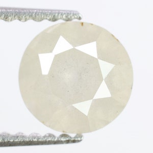 1,04 ct, 6,0 x 4,4 mm, diamante natural solto, lindo, cor off-white, formato redondo, lapidação brilhante, facetado, para anel de noivado, presentes, DG10076