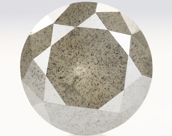 Diamante natural suelto de 2,89 ct (9,1 x 5,1 mm), color gris oscuro, forma redonda antigua, corte brillante, piedra de nacimiento de compromiso, DG5498