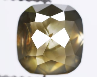 1.99 Ct, 7.3 X 6.9 X 4.0 MM, Natural Loose Fancy Green Color Cushion Shape Faceted Diamond For Wedding Jewelry, Antique Diamond Jewelry, C67
