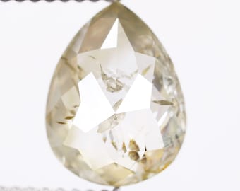 2.33 Ct, 9.9 X 7.6 X 3.8 MM, Natural Rustic Light Green Pear Shape Brilliant Cut Polished Diamond For Engagement Ring, Antique Jewelry, C330