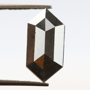 2.62 Ct,11.9 X 6.0 X 3.9 MM, Natural Loose Diamond Black Color Hexagon Shape Diamond, Faceted Diamond, Use For Making Jewelry, Rings, DG4365