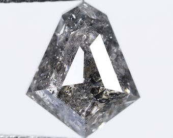 1.96 Ct, 9.5 X 8.0 X 3.6 MM, Natural Loose Diamond Gray Color Geometric Shape Faceted Diamond, Real Diamond Mine, Real Crystal Ring, DG1963