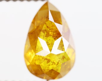 1.56 Ct, 8.8 X 5.8 X 3.9 MM, Natural Loose Diamond Fancy Orange Color Pear Shape Wholesale Polished Diamond, Mine Diamond Ring, DG4089