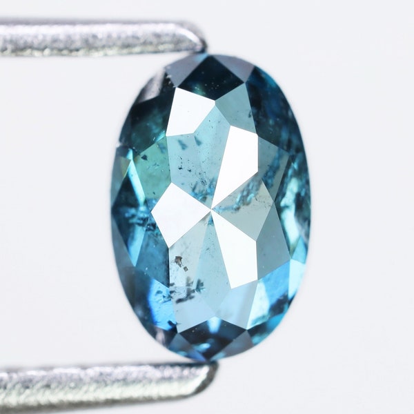 0.96 Ct, 7.0 X 4.7 X 3.1 MM, Loose Diamond Fancy Blue Color Oval Shape Polished Diamond For Engagement Rings Anniversary Gifts, DG10040