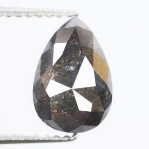 2.03 Ct, 9.2 X 6.3 X 4.0 MM, Natural Loose Black Color Pear Shape Beautiful Faceted Diamond For Engagement Ring, Fancy Diamond Jewelry, C222