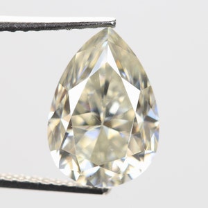 2.38 Ct, 10.4 X 7.2 X 5.2 MM, Loose Moissanite, Pear Shape Brilliant Cut Off White Color Loose Moissanite, Fancy Loose Moissanite, DG7123