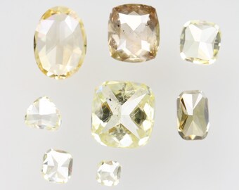 1,36 Ct, 4,5 x 4,3 x 2,9 mm, natürlicher rustikaler Diamant Gelb Mix Farbmix Form Diamant, polierter gelber Diamant, Mine Diamantring, DG7034