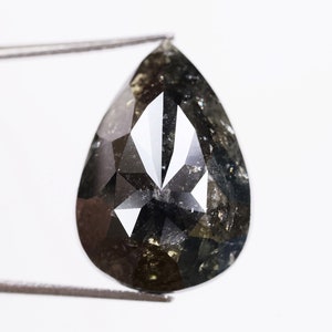 Anillo de compromiso con diamante natural suelto de 9,45 ct (16,3 x 11,4 x 6,1 mm), talla pera, con diseño de sal y pimienta. Regalo para hija, DG9754