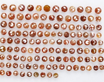 9,92 Ct, 3,8 X 2,1 mm, natürlicher loser Diamant rötliche Farbe runde Form facettierter Diamant im Rosenschliff für Verlobungsschmuck, Dwarkesh, DG6997