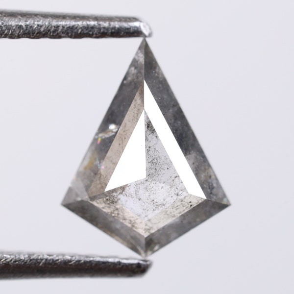0.76 Ct, 8.5 X 6.6 X 2.5 MM, Natural Loose Diamond Salt And Pepper Kite Shape Polished Diamond, Real Diamond Rings, Rustic Diamond, DG9730