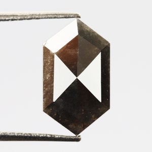 2.02 Ct, 11.1 X 6.4 X 2.8 MM, Natural Loose Diamond Black Color Hexagon Shape Polished Diamond, Sparkling Diamond, Radiant Diamond, DG4573