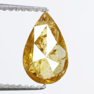 0.96 Ct, 9.1 X 5.8 X 2.5 MM, Natural Polished Orange Color Pear Shape Fancy Loose Diamond For Wedding Jewelry, Antique Diamond Jewelry, C10