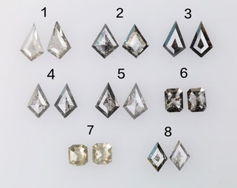 0.34 Ct, 6.3 X 4.1 X 1.1 MM, Natural Loose Diamond Fancy Mix Color Mix Shape Faceted Pair Diamond, Antique Earring Set Diamond, DG8491