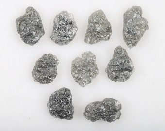 Diamante bruto natural solto de 20,5 ct, 11,4 x 7,8 x 4,1 mm, cor cinza, clareza I3, diamante não lapidado, livre de conflitos, pedra de nascimento, DG5943