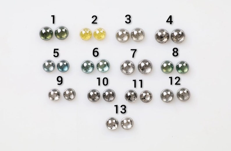 0.55 Ct, 4.0 X 2.0 MM, Natural Loose Cabochon Diamond Mix Color Round Shape Cabochon Diamond, Earring Set Diamond, Pair Diamond, DG9301 image 1