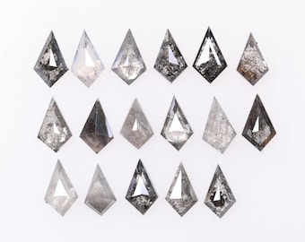 2.21 Ct, 5.1 X 3.0 X 1.7 MM, Natural Fancy Black Salt And Pepper Kite Shape Diamond For Engagement Ring | Unique Loose Diamond Gift | C2257