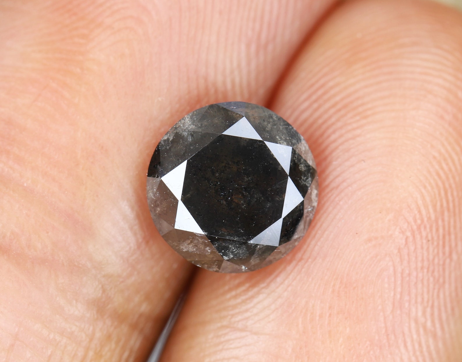 2.25 Ct 8.0 X 5.2 MM Natural Loose Diamond Black Color Round Etsy