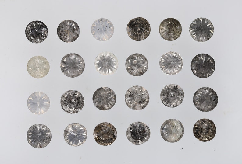 4,27 carats, 3,5 x 2,3 mm, diamant naturel non serti, forme ronde sel et poivre, diamant poli taille brillant, bijoux fantaisie diamants, DG6747 image 10