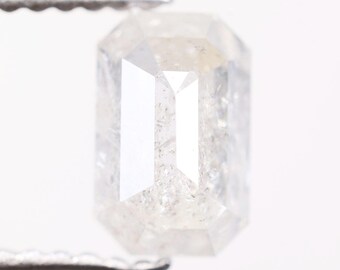 1.16 Ct, 6.9 X 4.5 X 3.6 MM, Natural Fancy White Color Emerald Shape Loose Diamond For Wedding Ring | Luxury Handmade Jewelry Stone | C2264