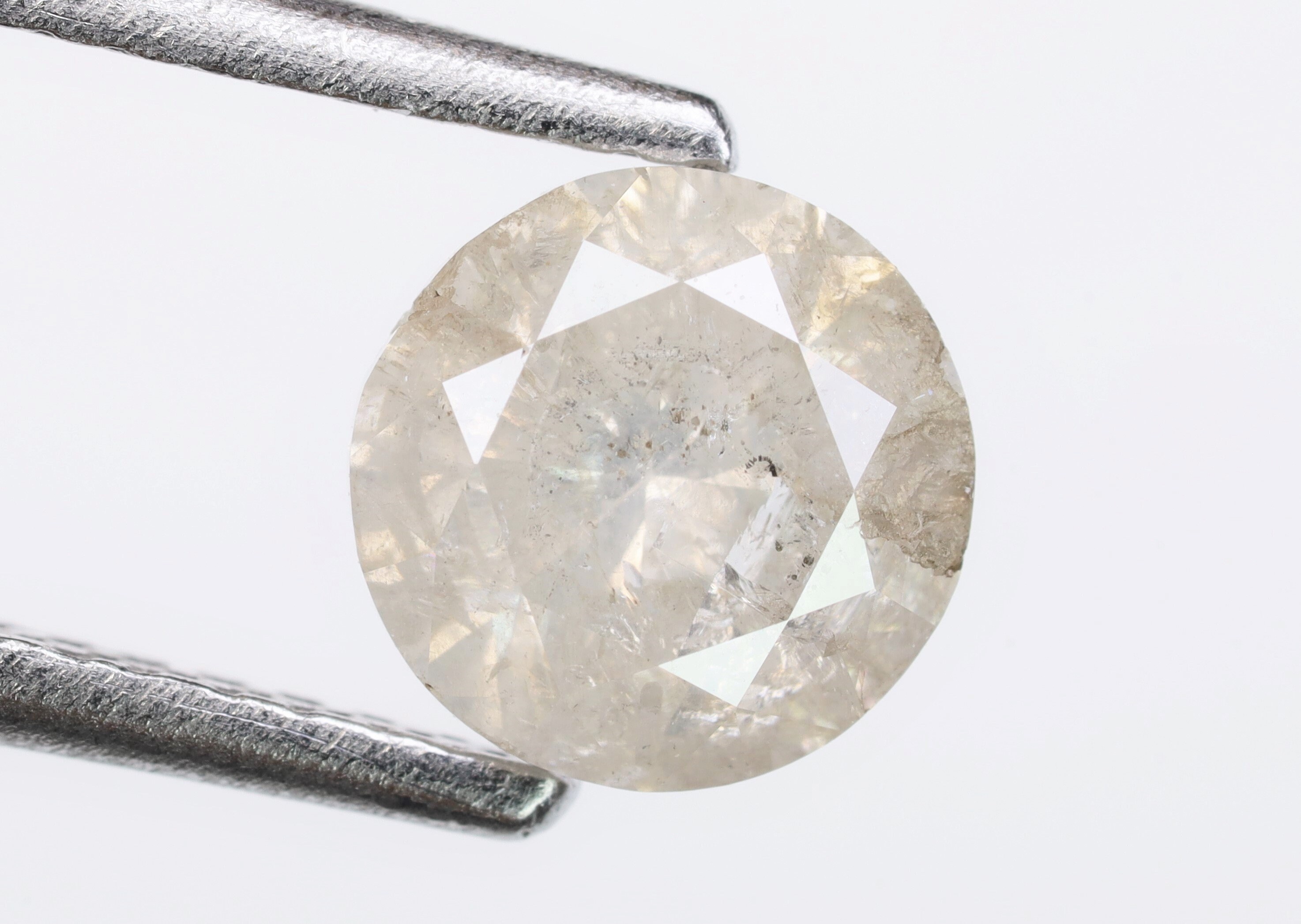 White Rounded Diamond 1.14 Ct, 6.3 X 4.3 MM, Loose Diamond off White Round Shape Brilliant ...