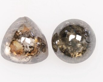 1.70 Ct, 5.8 X 5.7 X 3.4 MM, Natural Fancy Brown Black Color Triangle Round Shape Cabochon Diamond | Luxury Handmade Jewelry Stone | C2271