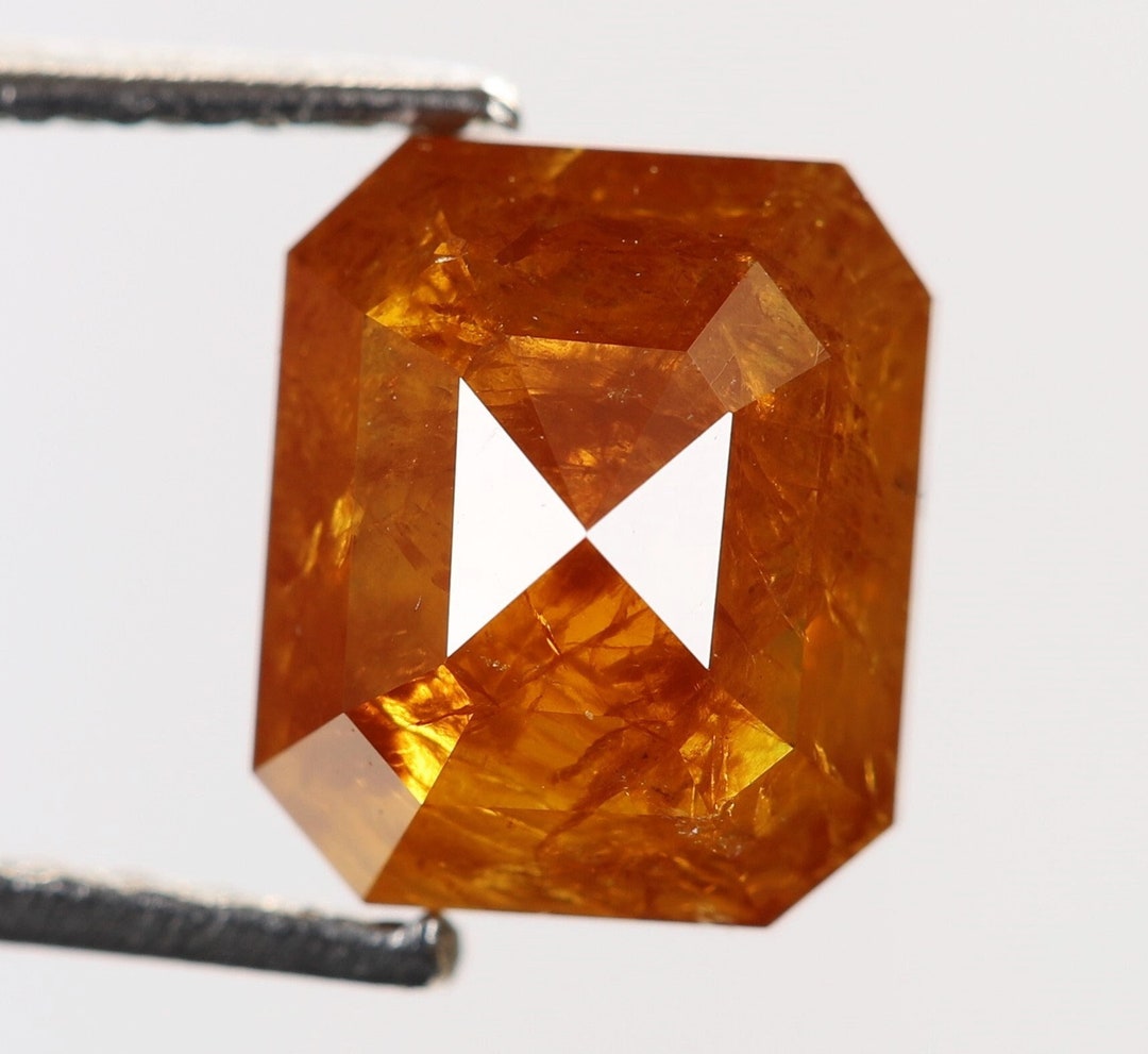 1.29 Ct, 6.8 X 5.7 X 3.1 MM, Natural Rustic Diamond Orange Color ...