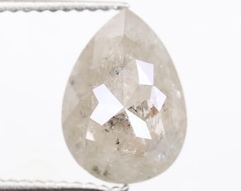 3.22 Ct, 10.7 X 7.7 X 4.8 MM, Natural Fancy Grayish Green Color Pear Shape Rustic Diamond For Engagement Ring | Jewelry Making Stone | C2247