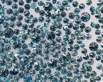 3.2 To 1.2 MM, Loose Moissanite Blue Color Round Shape Brilliant Cut Loose Moissanite For Engagement Jewelry, Moissanite Rings, DG7600
