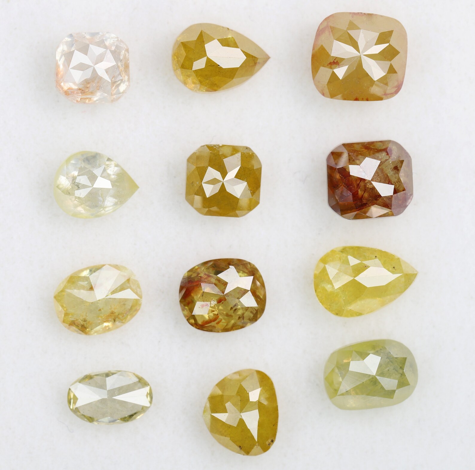 7.25 Ct Natural Loose Diamond Yellow Peach Color Mix Shape | Etsy