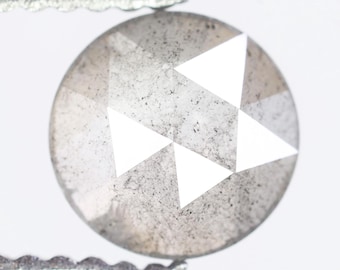 0.90 Ct, 6.3 X 2.6 MM, Natural Fancy Gray Color Round Shape Rose Cut Diamond For Engagement Ring | Luxury Handmade Jewelry Stone | C2268