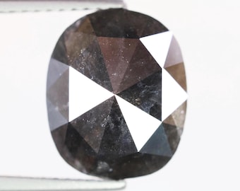 5.58 Ct, 11.7 X 9.8 X 5.0 MM, Natural Fancy Black Color Oval Shape Rose Cut Diamond For Engagement Ring | Alternative Bridal Stone | C2277