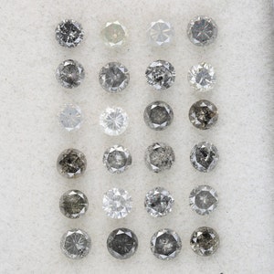 4,27 carats, 3,5 x 2,3 mm, diamant naturel non serti, forme ronde sel et poivre, diamant poli taille brillant, bijoux fantaisie diamants, DG6747 image 5