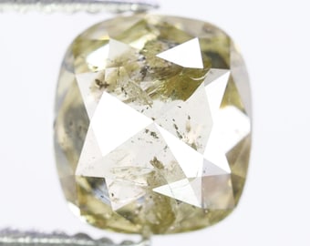 1.98 Ct, 7.6 X 6.8 X 4.0 MM, Natural Fancy Green Color Cushion Shape Loose Diamond For Engagement Ring | Unique Loose Diamond Gift | C2269