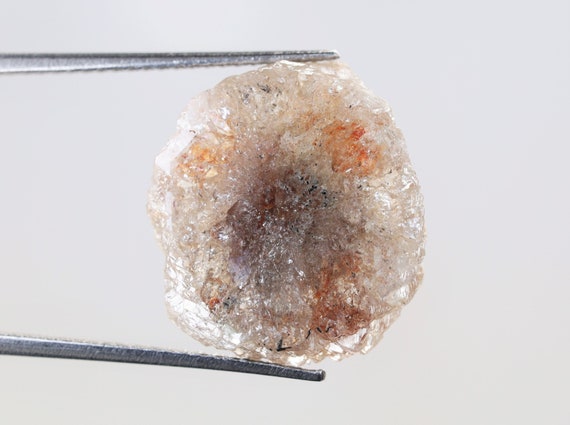 7.91 Ct, 15.6 X 14.3 X 3.1 MM, Natural Loose Diamond Rough Peach Color Flat Polished Raw Uncut Diamond, Diamond Jewelry, Raw Stone, DG8643